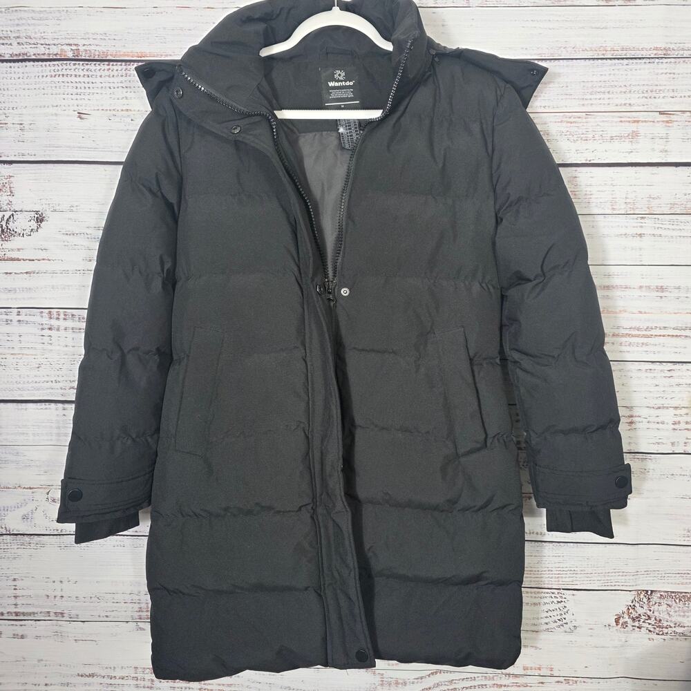 Wantdo Women's Black Puffer Water-Resistant Coat Size Medium